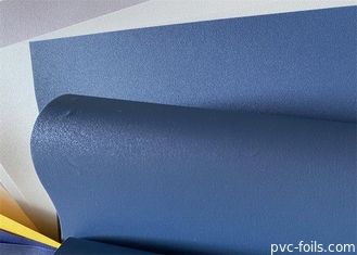 Film Membran PVC Dekoratif Timbul Warna Biru Tua Untuk Pintu