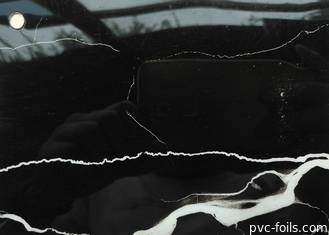 High Gloss Black Marble PVC Furniture Foil Self Adhesive Untuk Meja Atas
