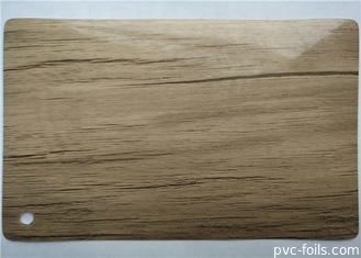 Film Dekoratif Pvc Butir Kayu Gloss Tinggi Untuk Perabotan Lebar 1420mm