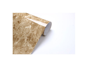 Beige Marble High Gloss PVC Lamination Film Untuk Jendela Plastik