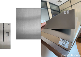 Serbaguna Meta Silver Brush Color PVC Decorative Film Untuk Panel Peralatan Rumah Tangga