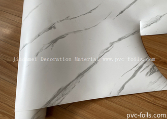 Rulo Film Membran PVC Desain Marmer Putih Untuk Dekorasi Pintu Kabinet