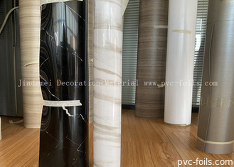 Bentuk Marmer Putih PVC Membrane Film Roll Untuk Dekorasi Meja Atas