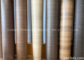 0.18mm Golden Oak Wood Grain PVC Furniture Film Untuk Membungkus Profil Plastik