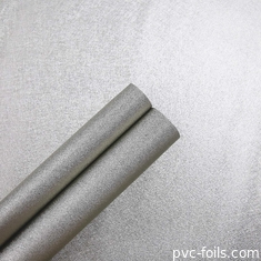 Film dekoratif PVC perak logam untuk furnitur interior, laminasi pintu