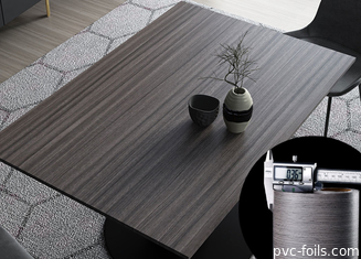 Furnitur PVC Film Permukaan Kayu Desain Biji Custom Ketebalan Untuk Laminasi