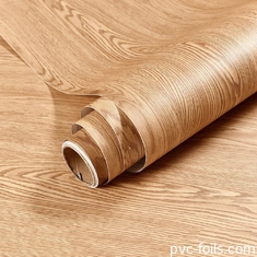 China Factory Wholesale Natural Wood Pattern Vinyl Self Adhesive PVC Film untuk Dekorasi Furnitur