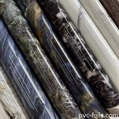 2025 Film Laminasi PVC Efek Marmer Untuk Pintu Kabinet & Lembar PVC    Stone Style Wrap Film