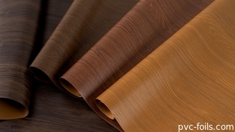 Italia Kayu Melihat PVC Furniture Film Dekoratif Untuk Pintu - Campuran Minyak Imitasi Desain Kayu