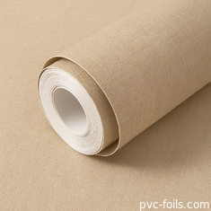 Tekstur Kain Warna Padat Pvc Self Adhesive Film Untuk Dekorasi Panel Dinding Interior