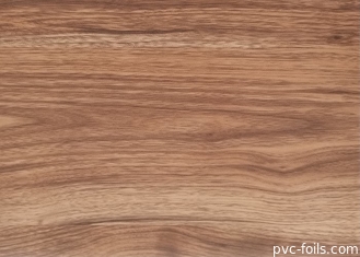 Film Dekoratif PVC Warna Kayu Brown Untuk Laminasi Pintu Matte Emboss