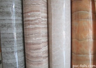 Film PVC Gloss Tinggi Tahan Pemanasan Untuk Efek Marmer Pintu
