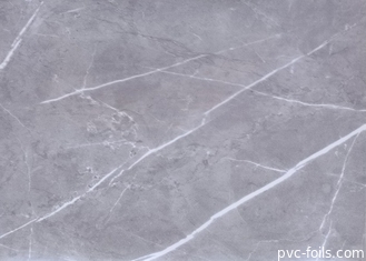 Grey Marble High Gloss PVC Film Untuk Panel Dinding MDF