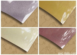 0.6mm Metallized Pvc Film Untuk Penutup Kabinet High Gloss Solid