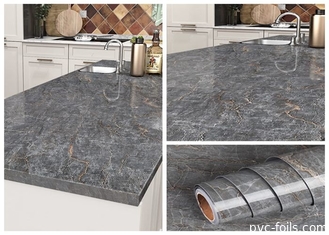 Matt Grey Kitchen Worktop Vinyl Self Adhesive Film Untuk Lemari Countertops