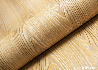 Self Adhesive PVC Furniture Foil Laminate Deep Embossed Wood Grain