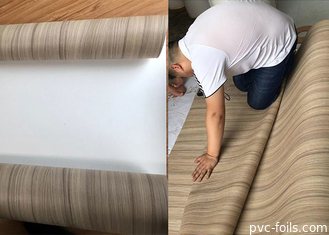 Film Pvc Butir Kayu MDF Untuk Dekorasi Dalam Ruangan Laminasi Furnitur