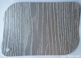 Lembar Laminasi PVC Abu-abu Penutup Furnitur Timbul 3D 0.30mm