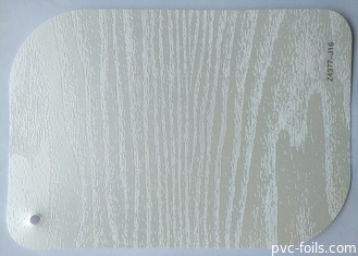 Warna Putih Tekstur Kayu Foil Membran PVC Untuk Dekorasi Permukaan Furnitur