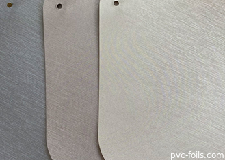 Perak Disikat Timbul PVC Dekoratif Foil Roll Tahan Api 3D Timbul
