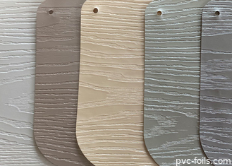 Kayu Timbul PVC 3D Membran Foil Untuk Lemari Dapur Dekorasi Vinyl Wrap