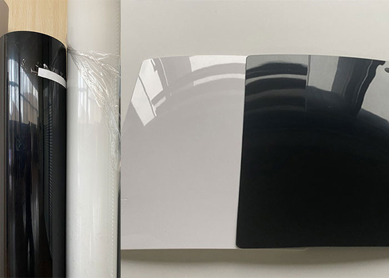 Foil Membran PVC Gloss Tinggi Untuk Pintu Kabinet Putih Susu Hitam