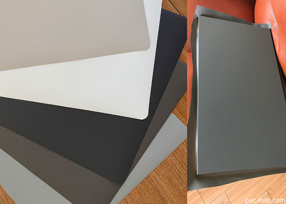 Abu-abu Warna Solid Super Matte PVC Dekoratif Foil Roll Untuk Penutup Pintu Membran