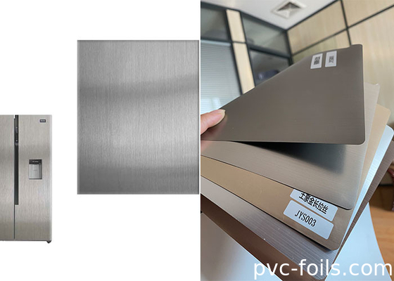Serbaguna Meta Silver Brush Color PVC Decorative Film Untuk Panel Peralatan Rumah Tangga