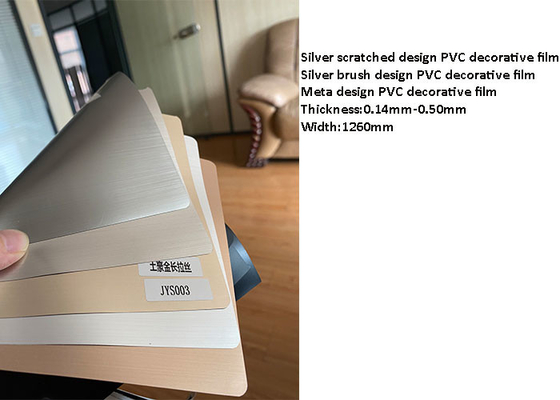 Film Dekoratif PVC Anti Kotor 0,50mm Untuk Pintu Lemari