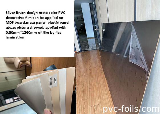tahan lama Meta Brush PVC Decorative Film Untuk Laminasi Panel Interior
