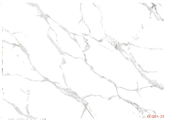 Custom White Marble Look Film PVC Untuk Dekorasi Permukaan Interior Tahan Air