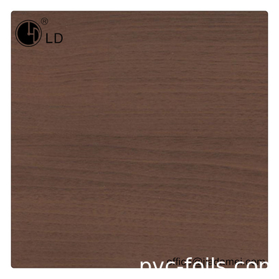 Film Dekoratif PVC Butir Kayu Walnut Untuk Pembungkus Profil MDF