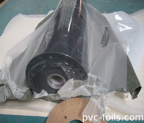 High Gloss Light Grey PVC Cabinet Film 0.50mm Untuk Vacuum Membrane Pressing