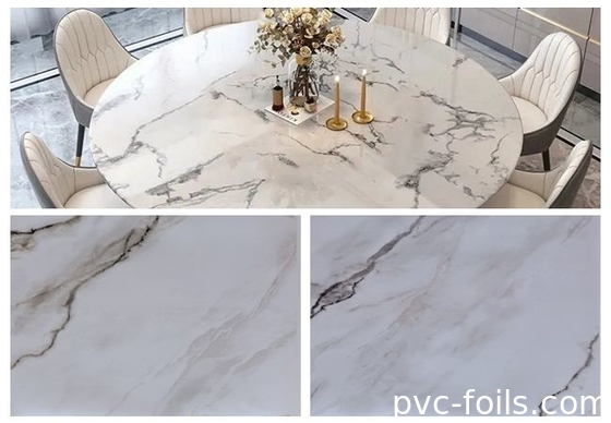 50m-500m PVC Film Dekoratif Untuk Furnitur Lemari Dinding Langit-langit Pintu Permukaan Datar