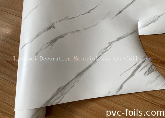 Rulo Film Membran PVC Desain Marmer Putih Untuk Dekorasi Pintu Kabinet
