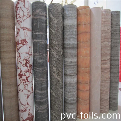 Marble Effect Printing PVC Film Dekoratif Dan Kemasan Dalam Roll Untuk Konstruksi