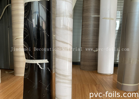 Bentuk Marmer Putih PVC Membrane Film Roll Untuk Dekorasi Meja Atas