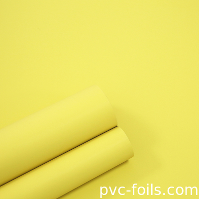 Warna Kuning PVC Film Dekoratif Super Mat Untuk Pintu Lemari Kamar Tidur