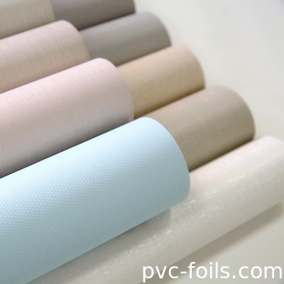 Desain Tekstur Seperti Kain PVC Dekoratif Foil Roll Untuk Tutup Furnitur