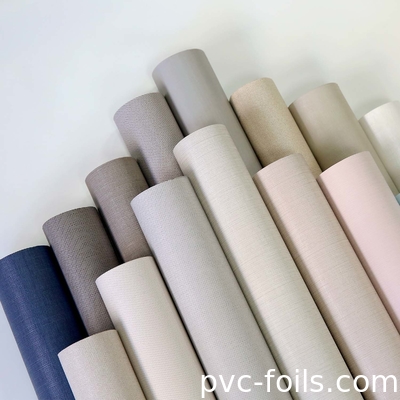PVC Dekoratif Foil Roll Untuk Furnitur Permukaan, Kain Embossed Desain