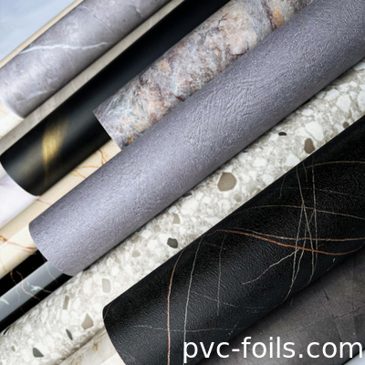 New Marble Desain PVC Membrane Foil Untuk Cover Lemari Furnitur