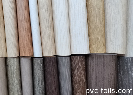 Membrane Press PVC Film Dekoratif Pola Gandum Kayu Untuk Pintu Interior