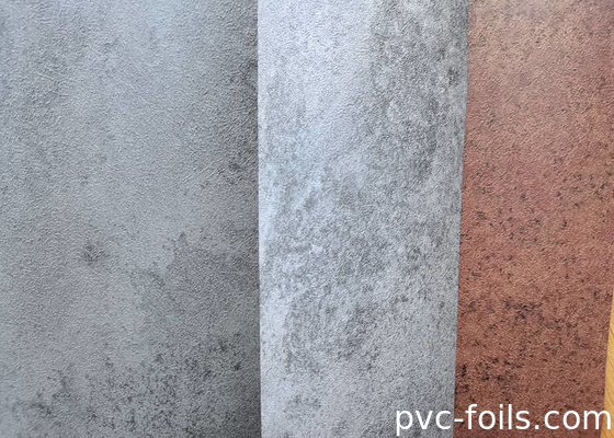 Film Dekoratif PVC Tekstur Cement Grey Modern Untuk Panel Dinding