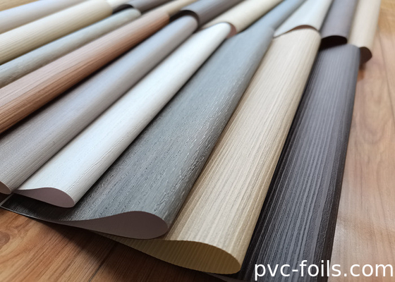 Film pembungkus PVC biji kayu jati untuk proyek renovasi furnitur