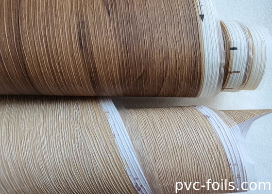 3D Embossed Wood Grain PVC Furniture Film Untuk Desain Interior Khusus