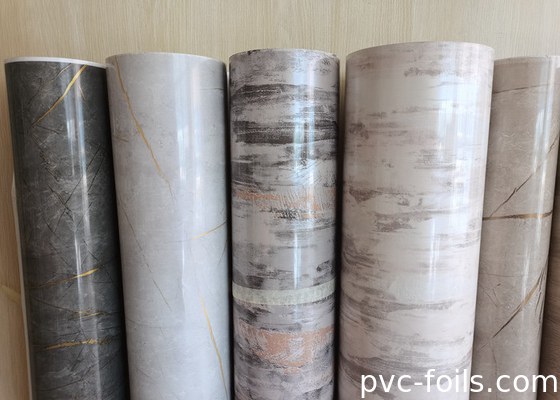 1400mm Glossy Marble PVC Film Untuk Aplikasi Vacuum Membrane Press
