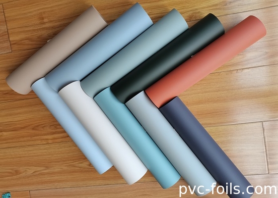 Solid Color Soft Touch PVC Dekorasi Film Untuk Vacuum Press Dan Membrane Pintu