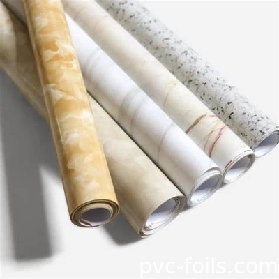 Digital Print PVC Film Dekoratif Dengan Desain Marmer Dan Kayu Untuk Permukaan Interior