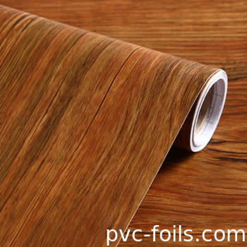 Wood Pattern Self Adhesive PVC Foil Dekoratif Interior Vinyl Film Untuk MDF