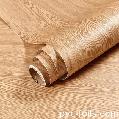 China Factory Wholesale Natural Wood Pattern Vinyl Self Adhesive PVC Film untuk Dekorasi Furnitur